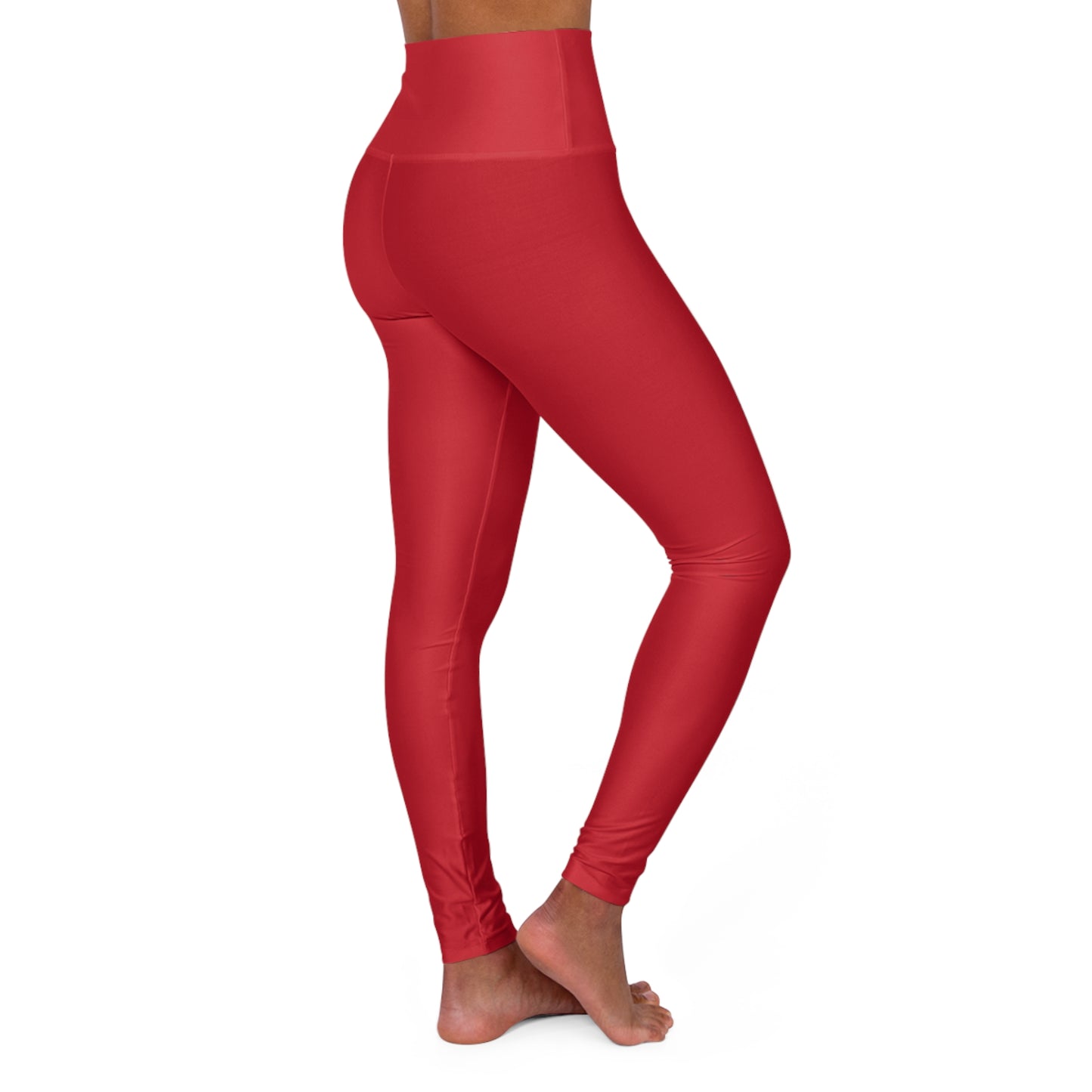 High-Waisted Red Yoga Leggings — Slim Fit Performance Leggings