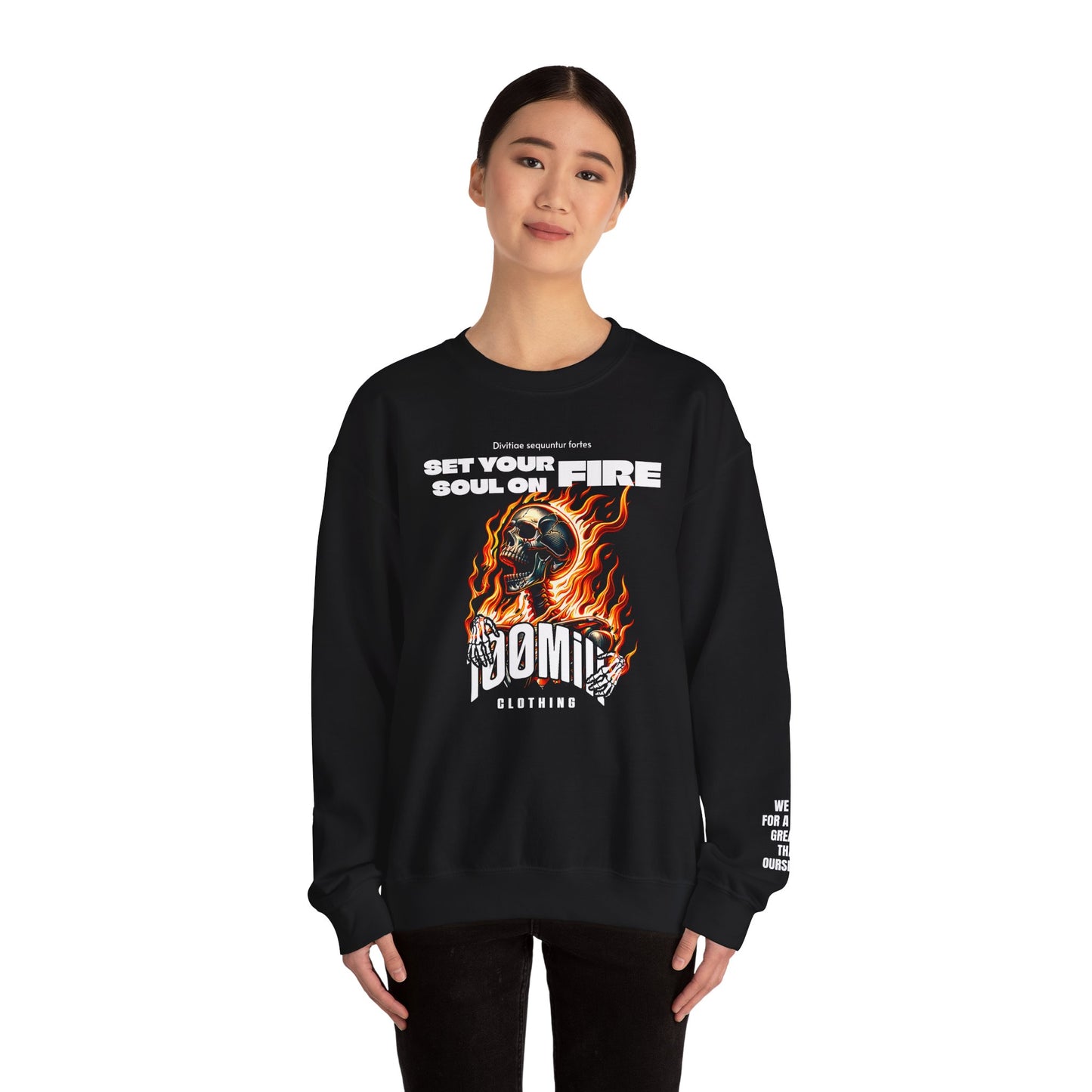 Flaming Skull "Set Your Soul on Fire" Sweatshirt
