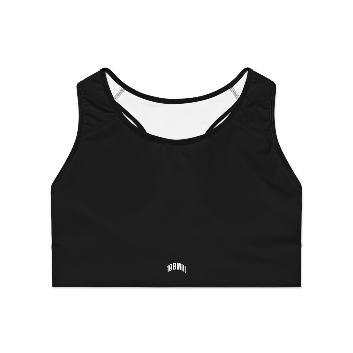 Black Racerback Sports Bra — Minimal Athletic Crop Top