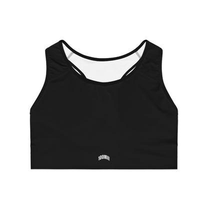 Black Racerback Sports Bra — Minimal Athletic Crop Top