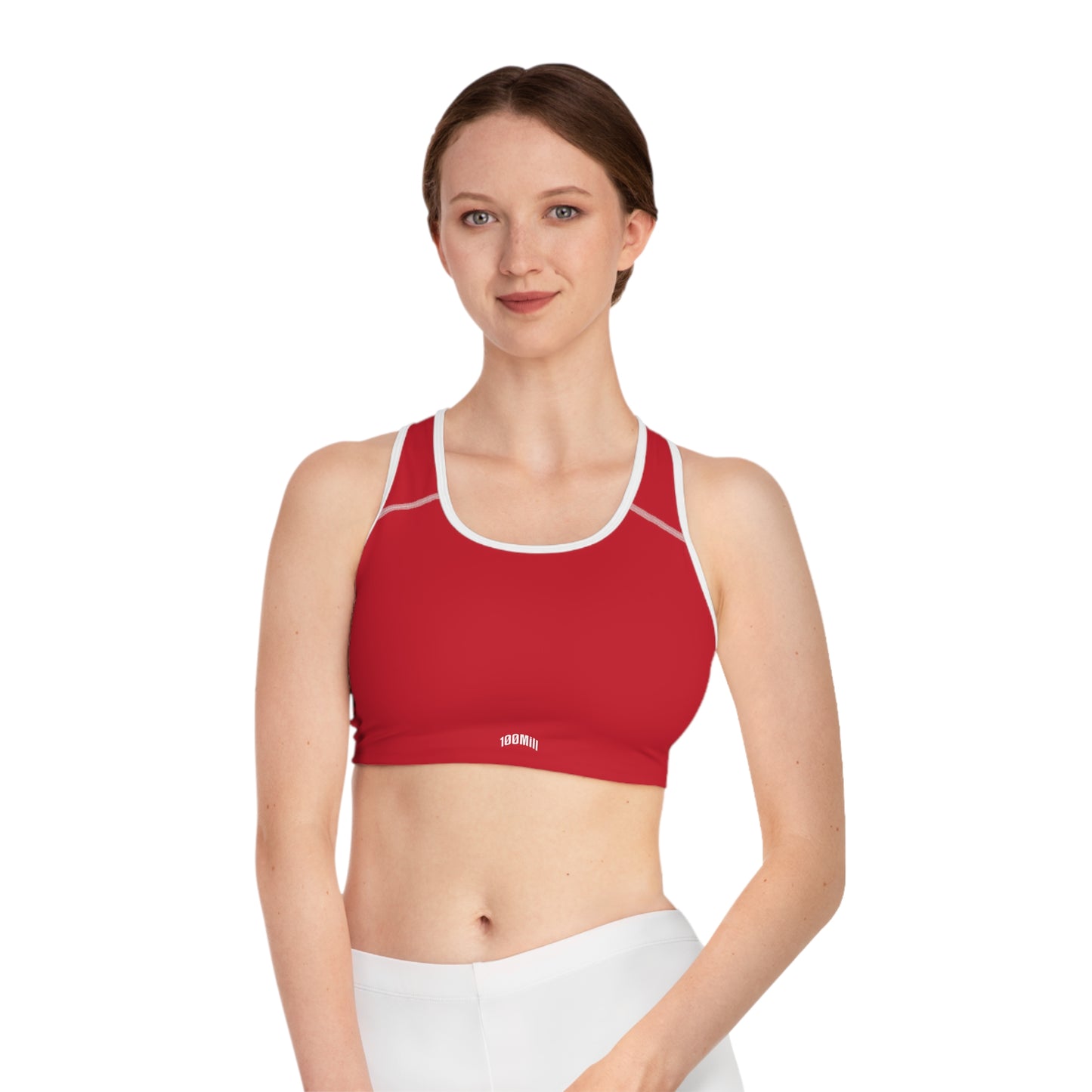 Red Racerback Sports Bra — Minimal Athletic Crop Top