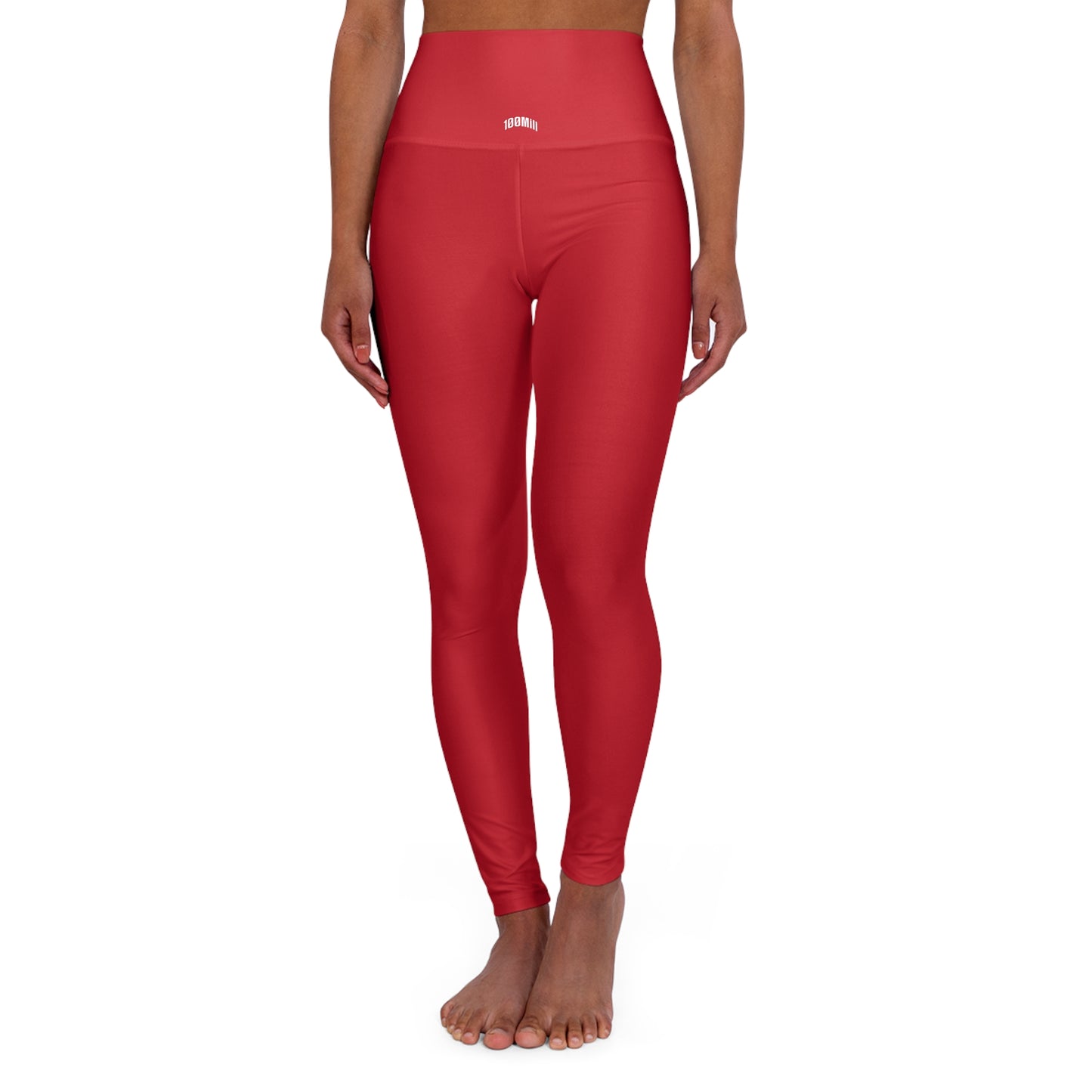 High-Waisted Red Yoga Leggings — Slim Fit Performance Leggings