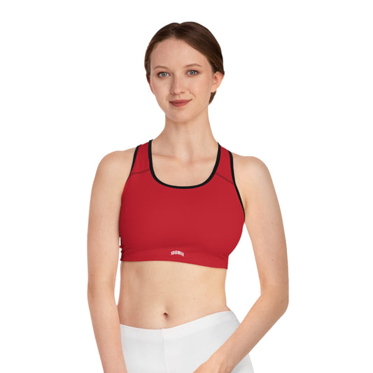 Red Racerback Sports Bra — Minimal Athletic Crop Top