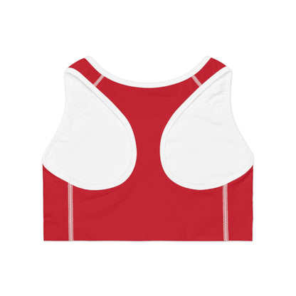 Red Racerback Sports Bra — Minimal Athletic Crop Top