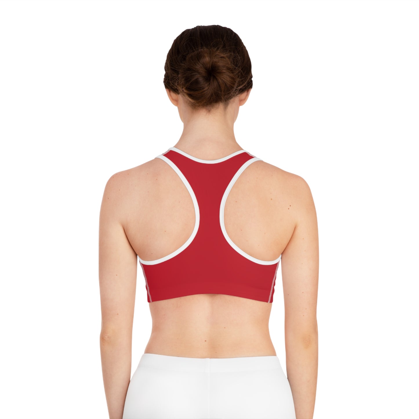 Red Racerback Sports Bra — Minimal Athletic Crop Top