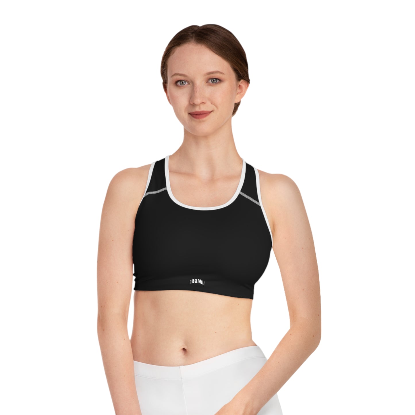 Black Racerback Sports Bra — Minimal Athletic Crop Top