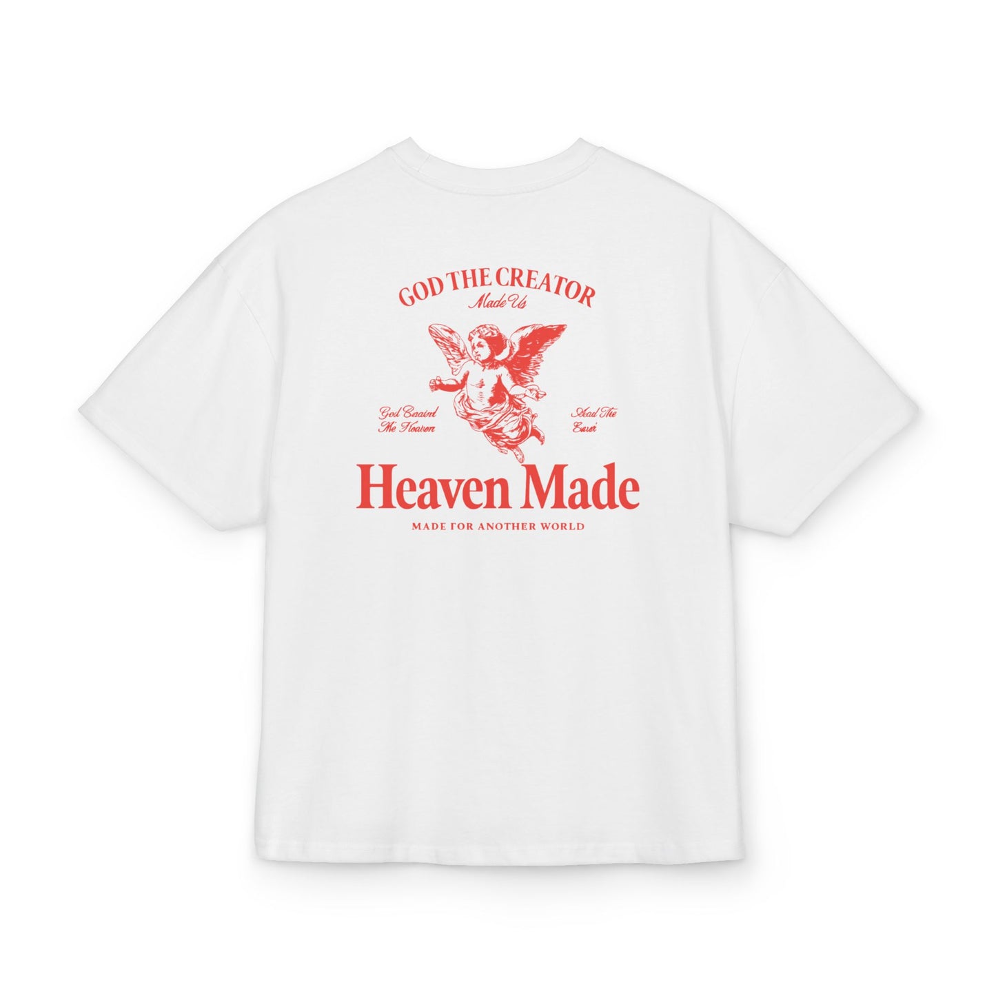 Heaven Made Tee — Angel Graphic Cotton Box T‑Shirt