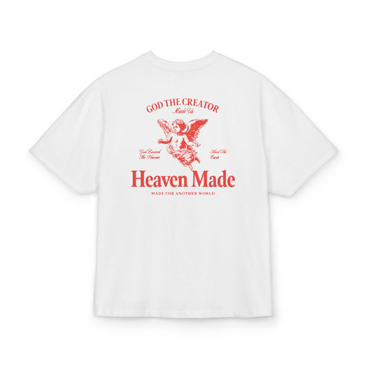 Heaven Made Tee — Angel Graphic Cotton Box T‑Shirt