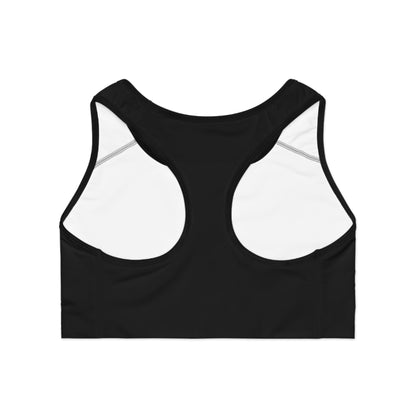 Black Racerback Sports Bra — Minimal Athletic Crop Top
