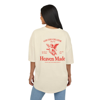 Heaven Made Tee — Angel Graphic Cotton Box T‑Shirt