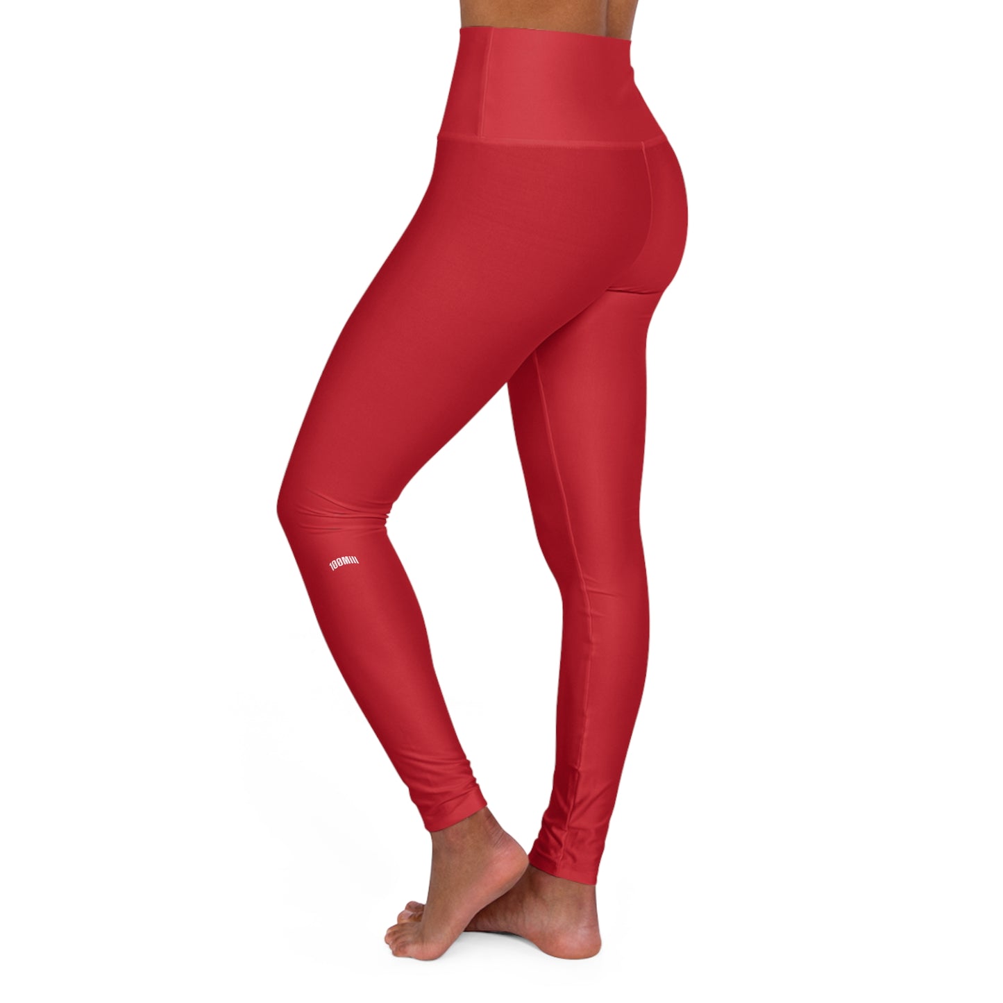 High-Waisted Red Yoga Leggings — Slim Fit Performance Leggings