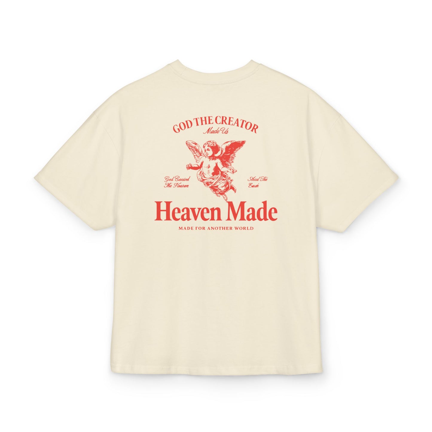 Heaven Made Tee — Angel Graphic Cotton Box T‑Shirt