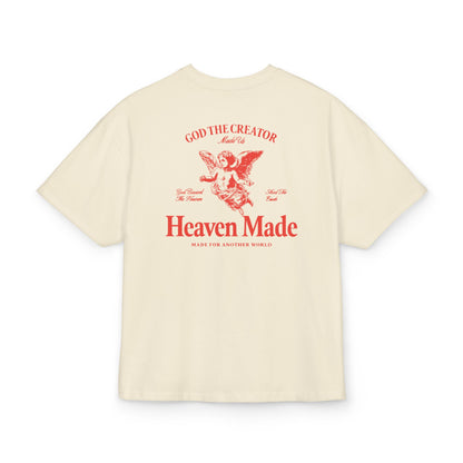 Heaven Made Tee — Angel Graphic Cotton Box T‑Shirt