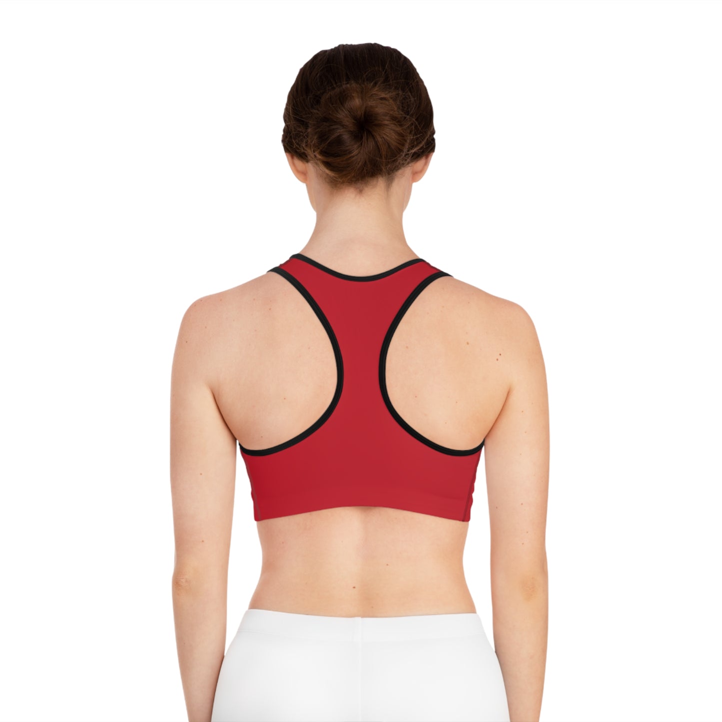 Red Racerback Sports Bra — Minimal Athletic Crop Top
