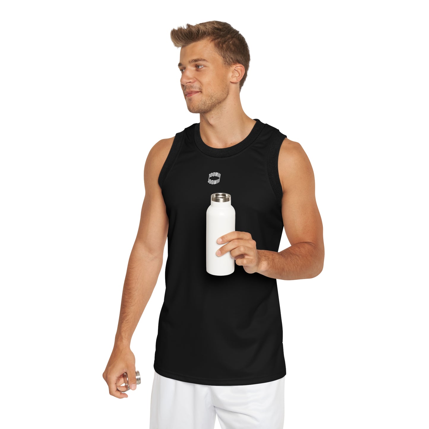 Basketball Jersey — Minimal Black AOP Tank