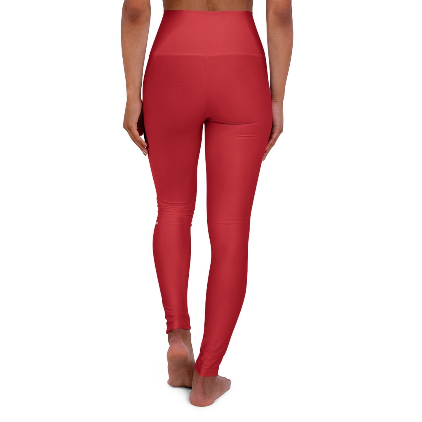 High-Waisted Red Yoga Leggings — Slim Fit Performance Leggings