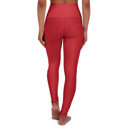 High-Waisted Red Yoga Leggings — Slim Fit Performance Leggings