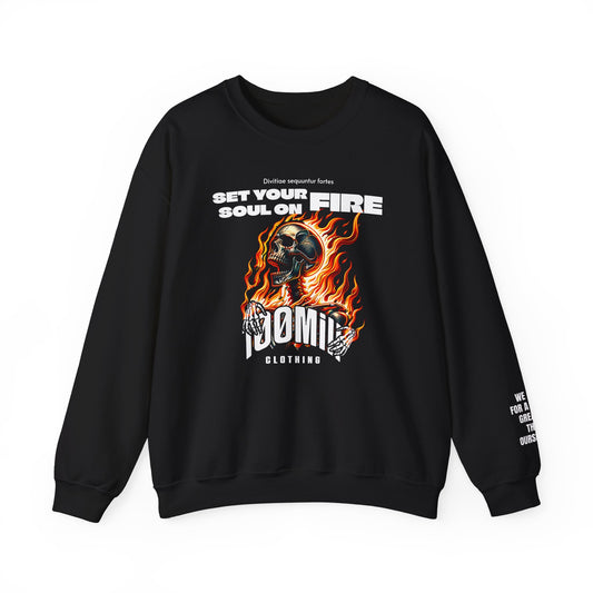 Flaming Skull "Set Your Soul on Fire" Sweatshirt