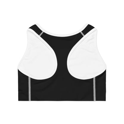 Black Racerback Sports Bra — Minimal Athletic Crop Top