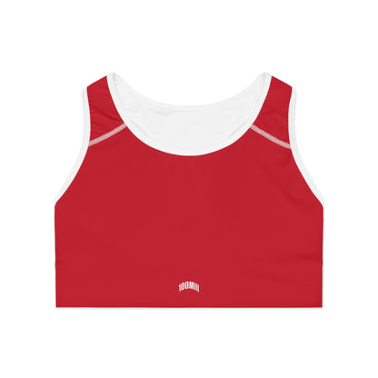 Red Racerback Sports Bra — Minimal Athletic Crop Top