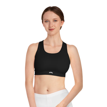 Black Racerback Sports Bra — Minimal Athletic Crop Top