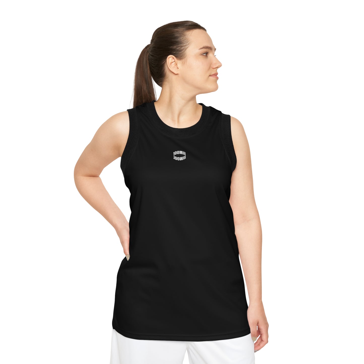 Basketball Jersey — Minimal Black AOP Tank