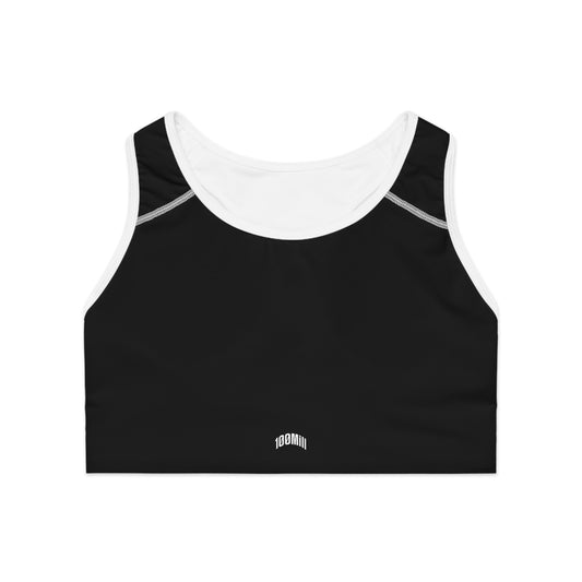 Black Racerback Sports Bra — Minimal Athletic Crop Top
