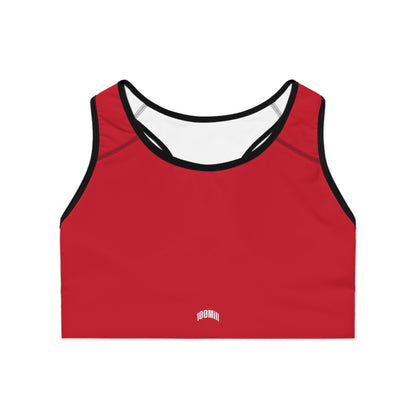 Red Racerback Sports Bra — Minimal Athletic Crop Top