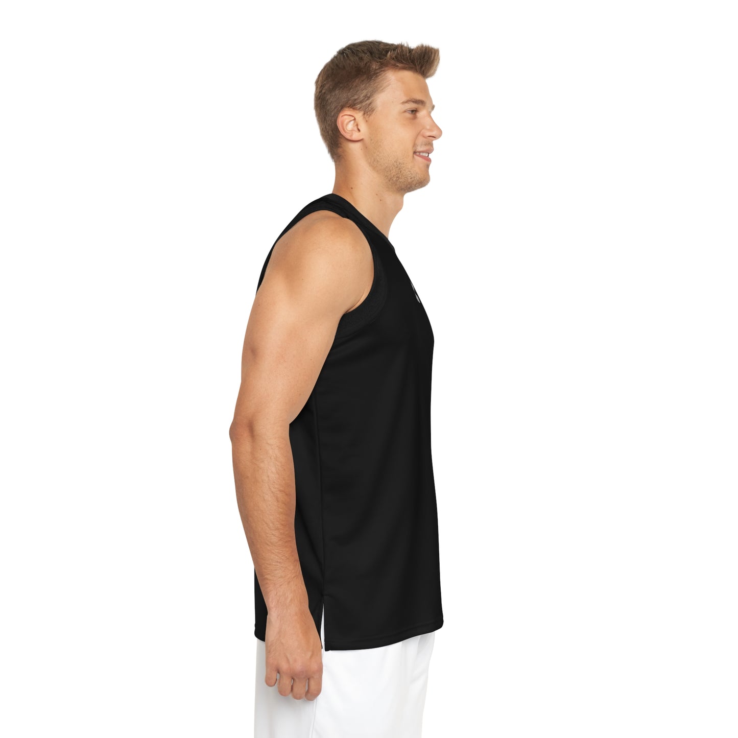 Basketball Jersey — Minimal Black AOP Tank